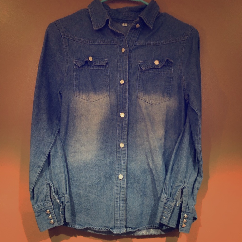 Denim button down